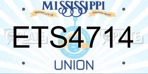 ETS4714 Mississippi License Plate