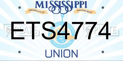 ETS4774 Mississippi License Plate