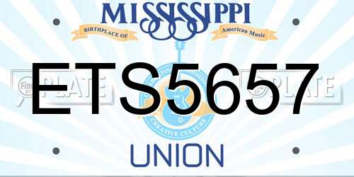 ETS5657 Mississippi License Plate