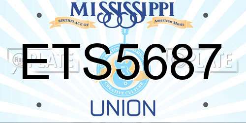 ETS5687 Mississippi License Plate