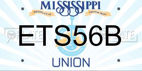 ETS56B Mississippi License Plate
