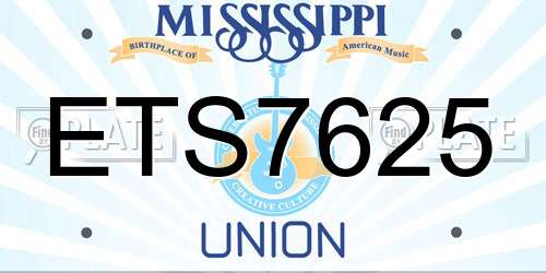 ETS7625 Mississippi License Plate