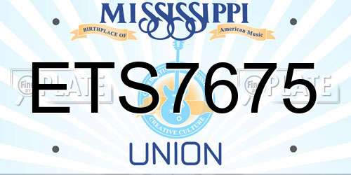 ETS7675 Mississippi License Plate