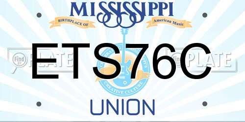 ETS76C Mississippi License Plate