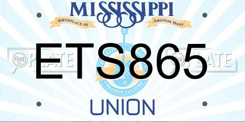 ETS865 Mississippi License Plate