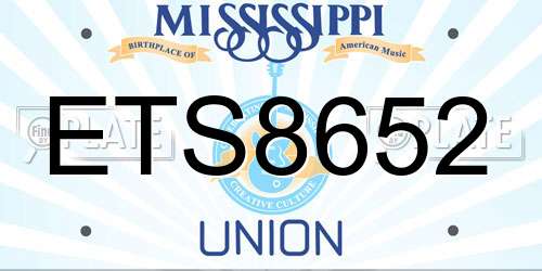 ETS8652 Mississippi License Plate