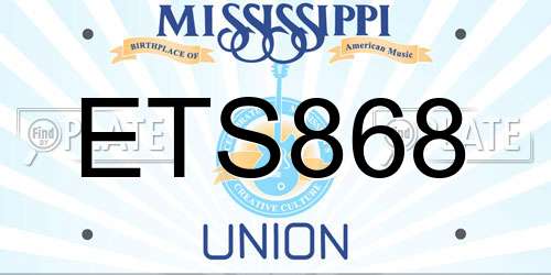 ETS868 Mississippi License Plate