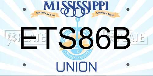 ETS86B Mississippi License Plate