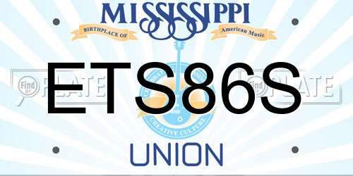 ETS86S Mississippi License Plate