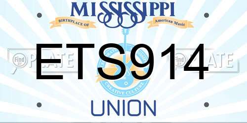 ETS914 Mississippi License Plate
