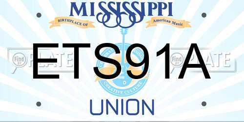 ETS91A Mississippi License Plate
