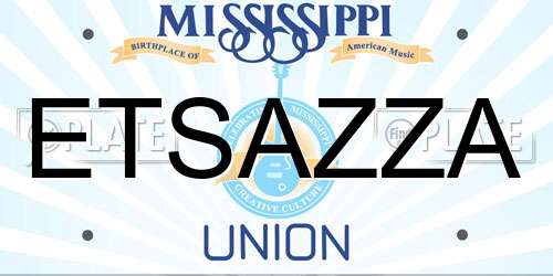 ETSAZZA Mississippi License Plate