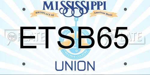 ETSB65 Mississippi License Plate