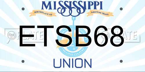ETSB68 Mississippi License Plate