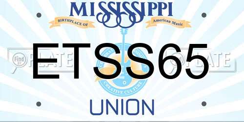 ETSS65 Mississippi License Plate