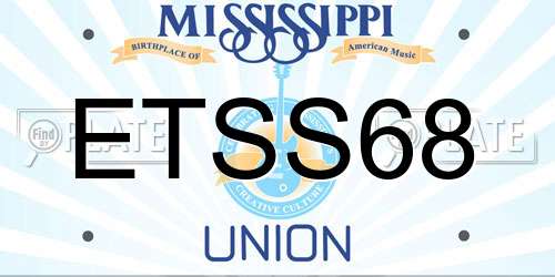 ETSS68 Mississippi License Plate