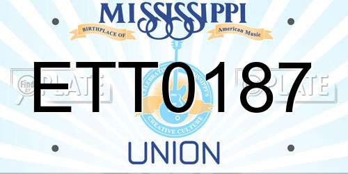 ETT0187 Mississippi License Plate