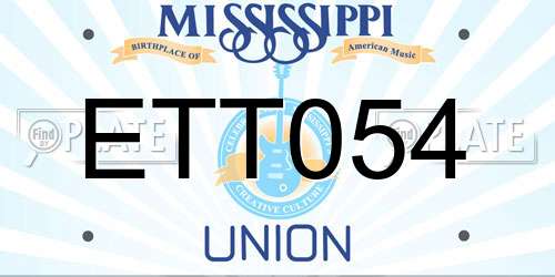 ETT054 Mississippi License Plate