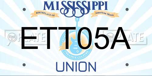 ETT05A Mississippi License Plate