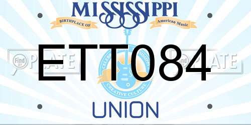 ETT084 Mississippi License Plate