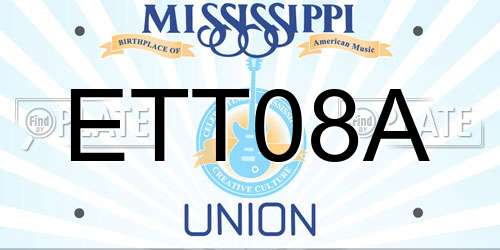 ETT08A Mississippi License Plate