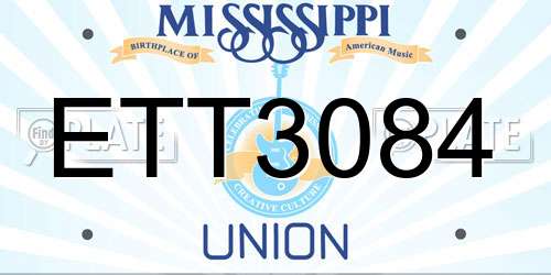 ETT3084 Mississippi License Plate