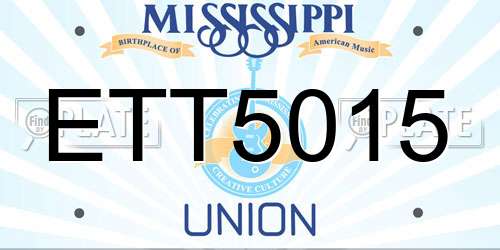 ETT5015 Mississippi License Plate