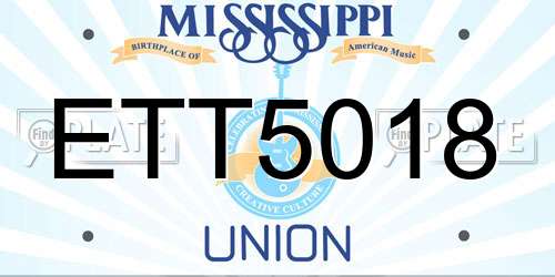 ETT5018 Mississippi License Plate
