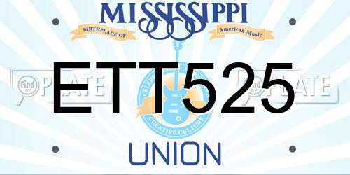 ETT525 Mississippi License Plate
