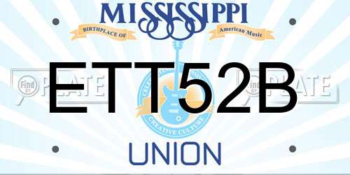 ETT52B Mississippi License Plate