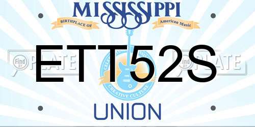 ETT52S Mississippi License Plate