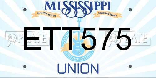 ETT575 Mississippi License Plate