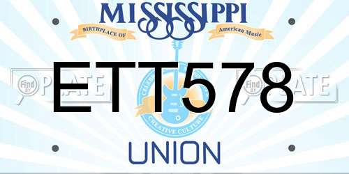 ETT578 Mississippi License Plate