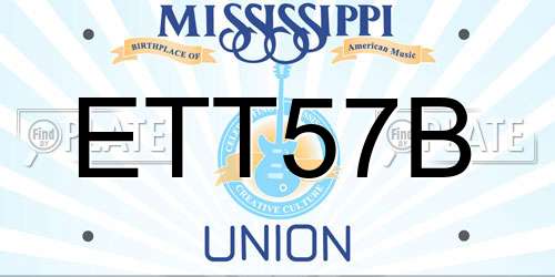 ETT57B Mississippi License Plate