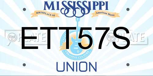 ETT57S Mississippi License Plate