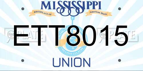 ETT8015 Mississippi License Plate