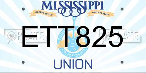 ETT825 Mississippi License Plate