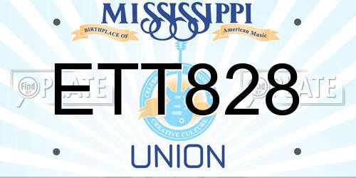 ETT828 Mississippi License Plate