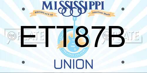 ETT87B Mississippi License Plate