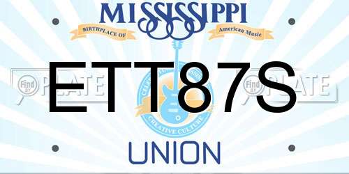 ETT87S Mississippi License Plate
