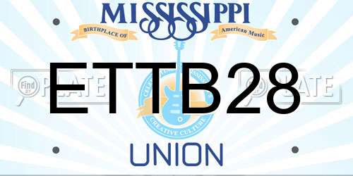 ETTB28 Mississippi License Plate