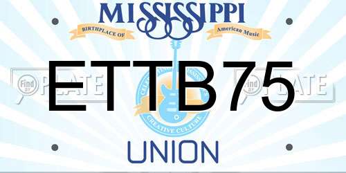 ETTB75 Mississippi License Plate