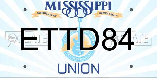 ETTD84 Mississippi License Plate