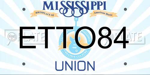 ETTO84 Mississippi License Plate