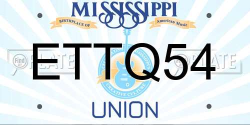 ETTQ54 Mississippi License Plate
