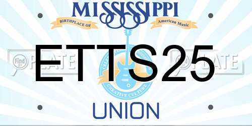 ETTS25 Mississippi License Plate