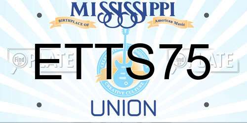 ETTS75 Mississippi License Plate