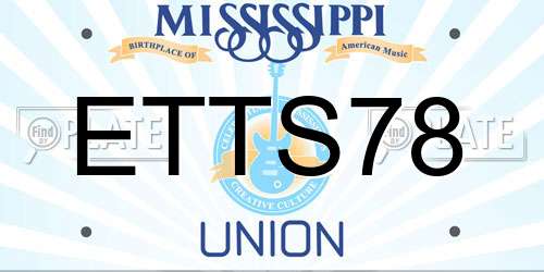 ETTS78 Mississippi License Plate