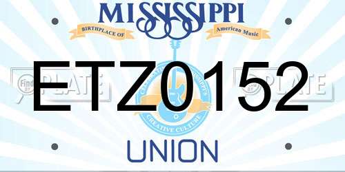 ETZ0152 Mississippi License Plate