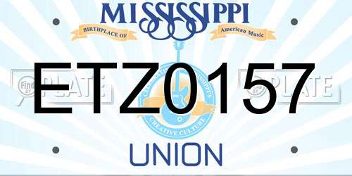 ETZ0157 Mississippi License Plate